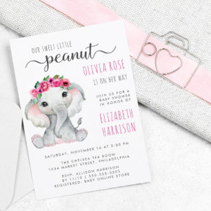 Budget Roze Elephant Waterverf Baby Girl Shower