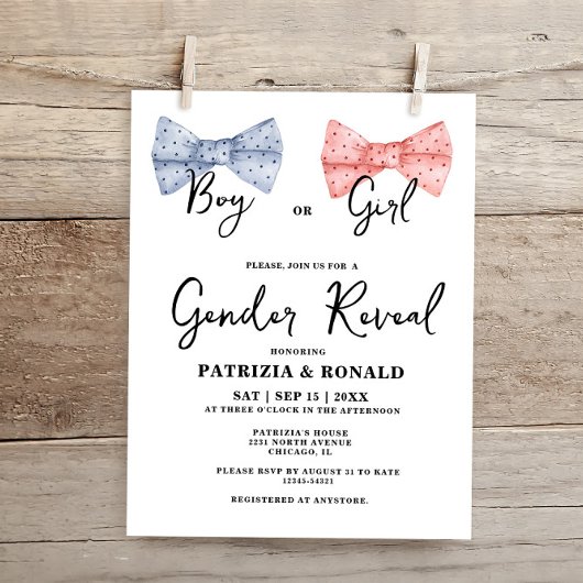 Budget Roze en Blauwe Bogen Gender Reveal Party Ka