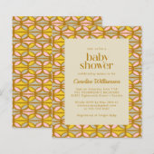 Budget Roze en Geel Abstract Baby shower Uitnodige (Voorkant / Achterkant)