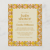 Budget Roze en Geel Abstract Baby shower Uitnodige (Voorkant)
