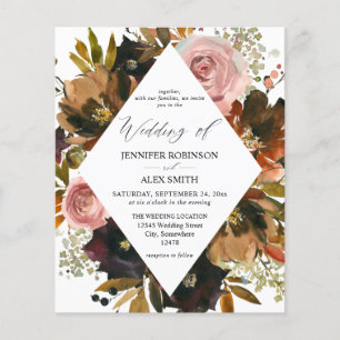 Budget Roze en gouden Paars Wedding F Flyer
