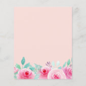 Budget Roze en Munt Floral Baby shower Uitnodiging (Achterkant)
