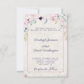 Budget  Roze en paarse bruiloft Invi Kaart (Voorkant)
