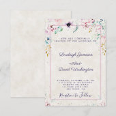 Budget  Roze en paarse bruiloft Invi Kaart (Voorkant / Achterkant)