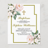 Budget Roze en White Baptism İnvitation (Voorkant)