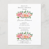 Budget roze en White Floral Vrijgezellenfeest Flye