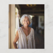 Budget Roze en Wit Klaproos 80ste Verjaardag Uitno (Achterkant)