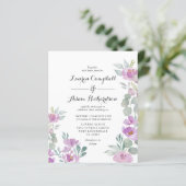 Budget Roze Eucalyptus Trouwuitnodiging (Staand voorkant)