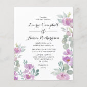 Budget Roze Eucalyptus Trouwuitnodiging (Voorkant)