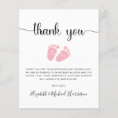 Budget Roze Feet Baby Girl Shower Bedankt voor je  (Voorkant)