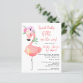 BUDGET roze flamingo babyshower cadeaus per post (Staand voorkant)