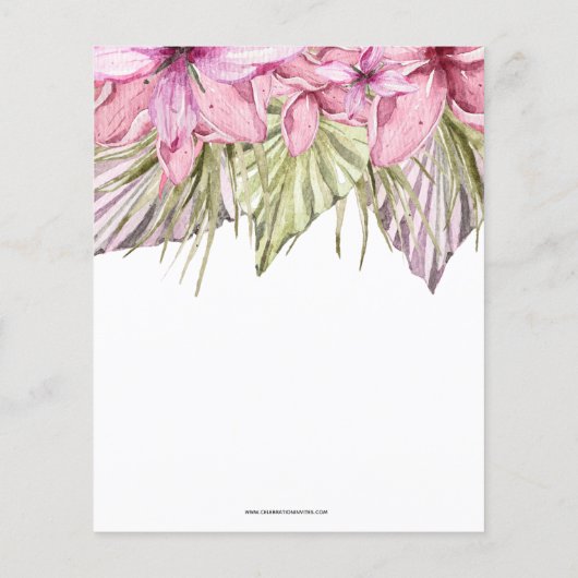 Budget roze Flamingo Birthday Party Uitnodiging (Achterkant)