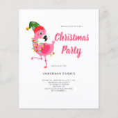 Budget Roze Flamingo Kerstfeest Uitnodiging Flyer (Voorkant)