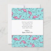 Budget roze Flamingo on Blue Family Moving Kaart (Achterkant)