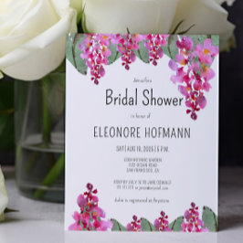 Budget Roze Floral Bridal Shower Uitnodiging