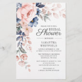Budget Roze Floral Bridal Shower Uitnodiging Briefpapier (Voorkant)