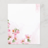 Budget roze Floral Elephant 1e verjaardag Uitnodig (Achterkant)