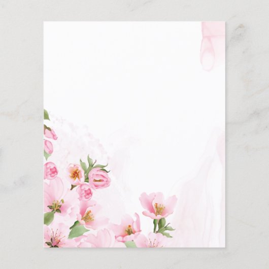 Budget roze Floral Elephant 1e verjaardag Uitnodig (Achterkant)