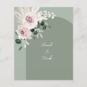 Budget roze Floral Eucalyptus Sage Wedding Uitnodi (Achterkant)