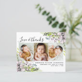 Budget Roze Floral Foto Baby Hartelijk dank (Staand voorkant)