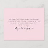 Budget Roze Floral Foto Baby Hartelijk dank (Achterkant)