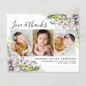 Budget Roze Floral Foto Baby Hartelijk dank (Voorkant)