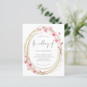 Budget roze Floral Lijst Script Weddenschap (Staand voorkant)