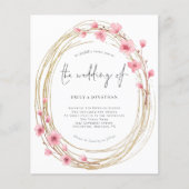 Budget roze Floral Lijst Script Weddenschap (Voorkant)