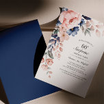 Budget roze Floral Script 60th Birthday Uitnodigin<br><div class="desc">Dusty Blue Pink Floral verrassend 60th Birthday party budget nodigt u uit om eenvoudig aan te passen met uw partijdetails door op de knop 'Personalize' te klikken.</div>