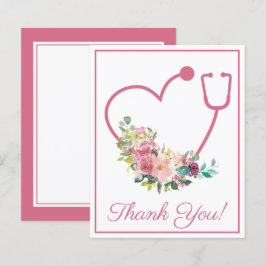 BUDGET Roze Floral Stethoscoop Hartelijk dank