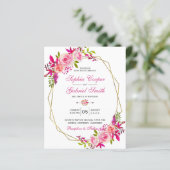 Budget Roze Floral | Uitnodiging tot het indienen  (Staand voorkant)