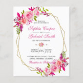 Budget Roze Floral | Uitnodiging tot het indienen (Voorkant)