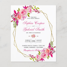 Budget Roze Floral | Uitnodiging tot het indienen 