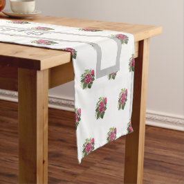 Budget roze Floral Wedding Table Runner Korte Tafelloper