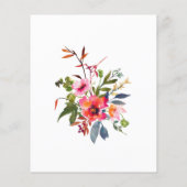 Budget Roze Floral Wedding Uitnodiging (Achterkant)