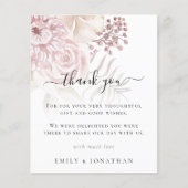 Budget Roze Florals Foto Passen getrouwd Dank u (Voorkant)