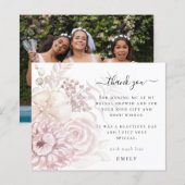 Budget Roze Florals Foto Vrijgezellenfeest Dank u (Voorkant / Achterkant)