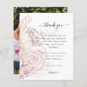 Budget Roze Florals Foto Vrijgezellenfeest Dank u (Voorkant / Achterkant)