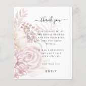 Budget Roze Florals Foto Vrijgezellenfeest Dank u (Voorkant)