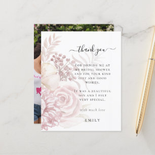 Budget Roze Florals Foto Vrijgezellenfeest Dank u