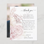 Budget Roze Florals Foto Weduwschap Bedankt (Voorkant / Achterkant)