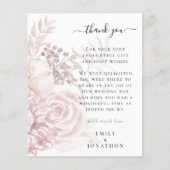 Budget Roze Florals Foto Weduwschap Bedankt (Voorkant)