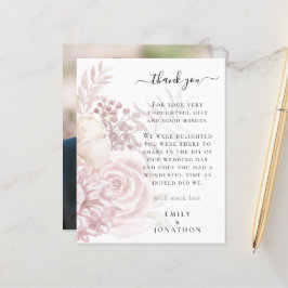 Budget Roze Florals Foto Weduwschap Bedankt