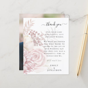 Budget Roze Florals Foto Weduwschap Bedankt