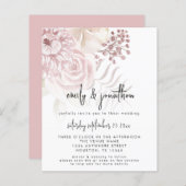 Budget roze Florals het Manuscript QR de CodeWedde (Voorkant / Achterkant)