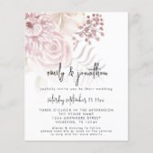Budget roze Florals het Manuscript QR de CodeWedde (Voorkant)