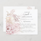Budget roze Florals QR Code Weddenschap (Voorkant / Achterkant)
