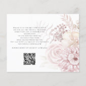 Budget roze Florals QR Code Weddenschap (Achterkant)