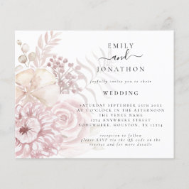 Budget roze Florals QR Code Weddenschap