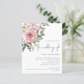Budget roze Florals QR Code Weddenschap (Staand voorkant)